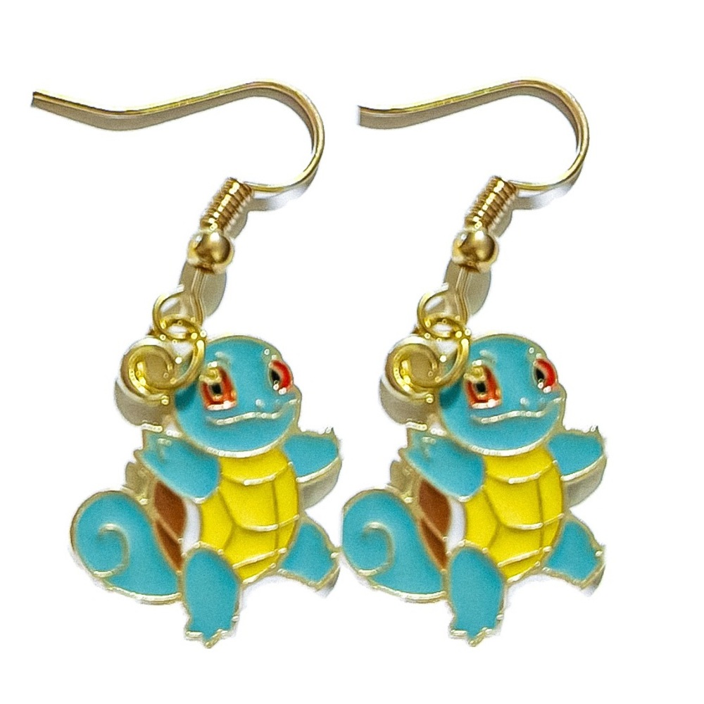Squirtle Pokémon Metal Dangle Earrings